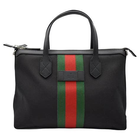 gucci tote red handle|Gucci web Stripe shoulder tote.